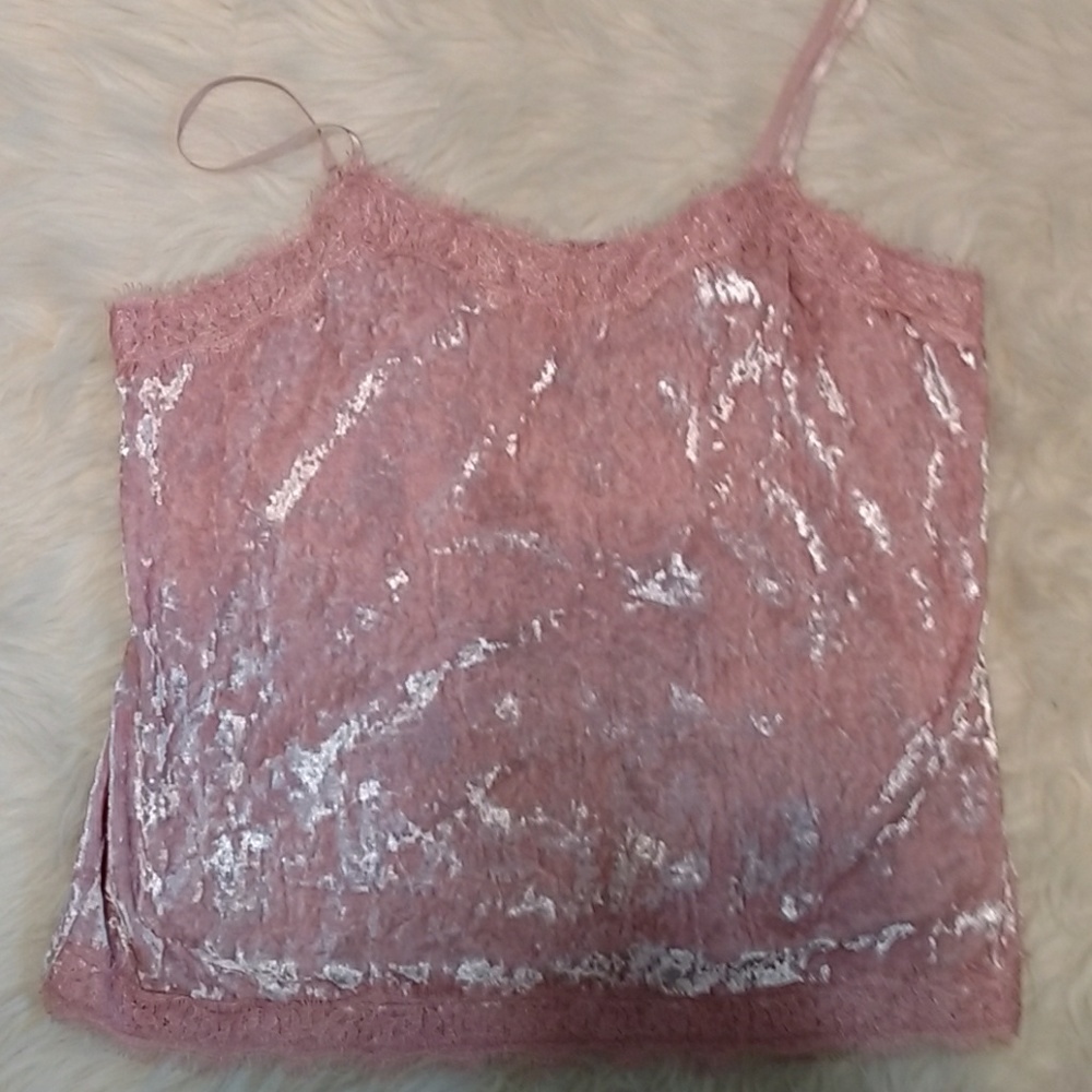 NWOT PRETTY PINK VELVET CAMI